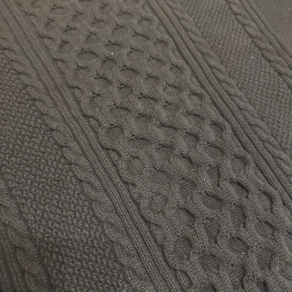 Gap Cable Knit Sweater Womens XL Black Excellent Crewneck Long Sleeve Honeycomb - Picture 4 of 5